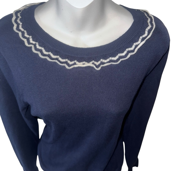 Women's Boden Sweater, Size 10, Navy and White classy preppy - Picture 3 of 7